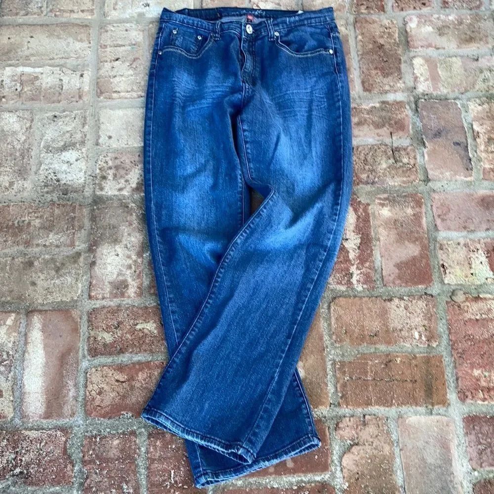 Ms. Firefly High Rise Distressed Boot Cut Jeans Size 12